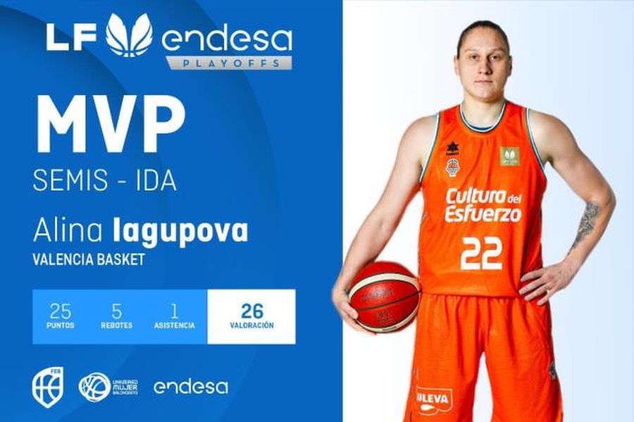 Аліна Ягупова - MVP перших матчів 1/2 фіналу чемпіонату Іспанії 2 - basket.com.ua Аліна Ягупова - MVP перших матчів 1/2 фіналу чемпіонату Іспанії 1 - basket.com.ua
