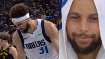 Клей Томпсон використав фірмове святкування Каррі під час матчу. Стефен не дуже схвально відреагував 37