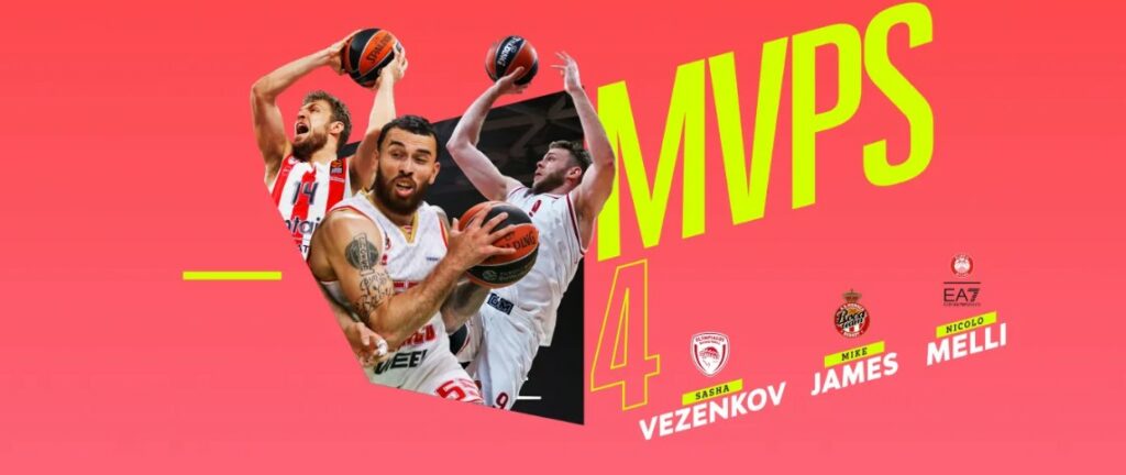 Майк Джеймс, Ніколо Меллі та Саша Везенков – розділили титул MVP 4-го раунду Євроліги 2 - basket.com.ua Майк Джеймс, Ніколо Меллі та Саша Везенков – розділили титул MVP 4-го раунду Євроліги 1 - basket.com.ua